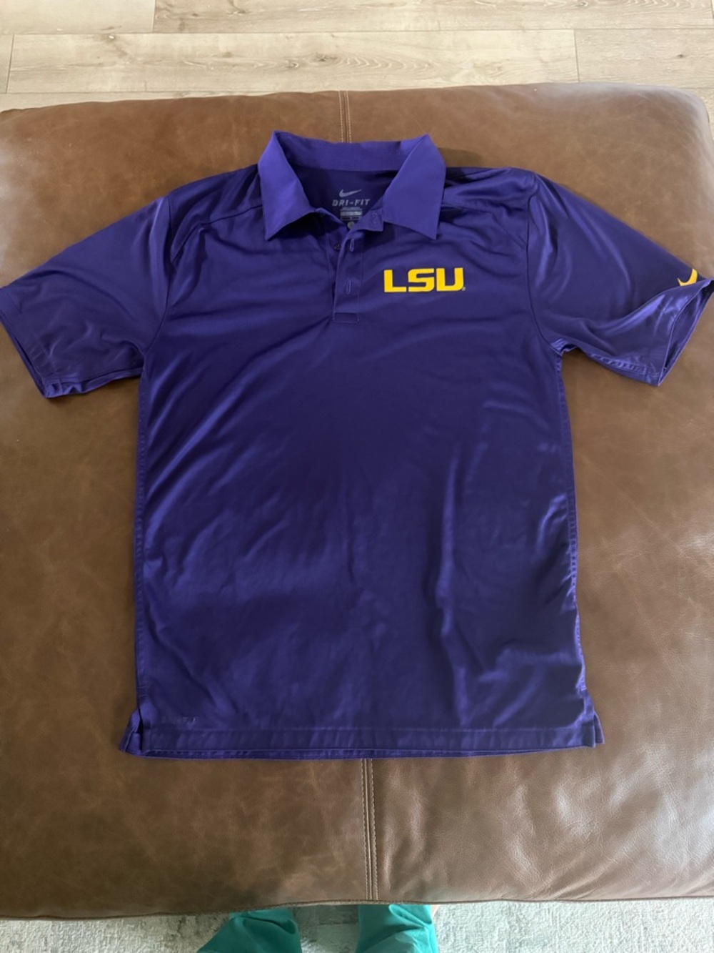 Nike Purple LSU Dri-FIT Polo with Gold Logo
